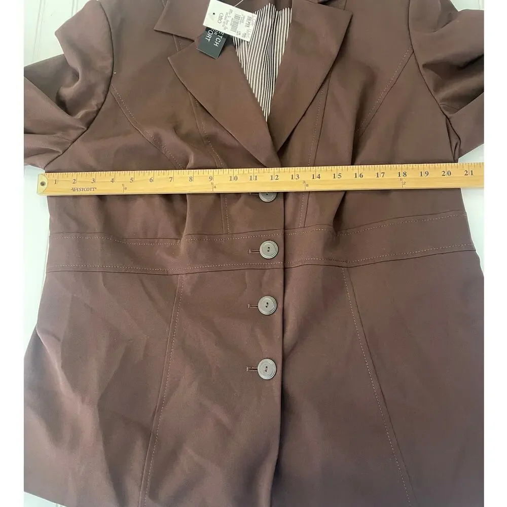 NWT Cato Woman Brown Blazer Plus Size Work Office Academia Womens‎ 16W